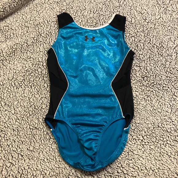 Under Amour Shiny Blue Gymnastics Leotard - Picture 1 of 5